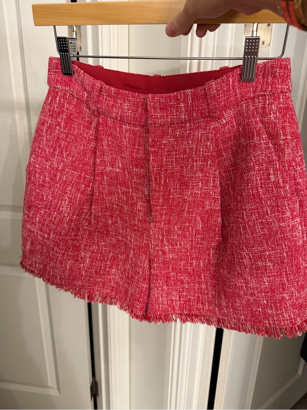cinq a sept Hot Pink Tweed Mini Skirt